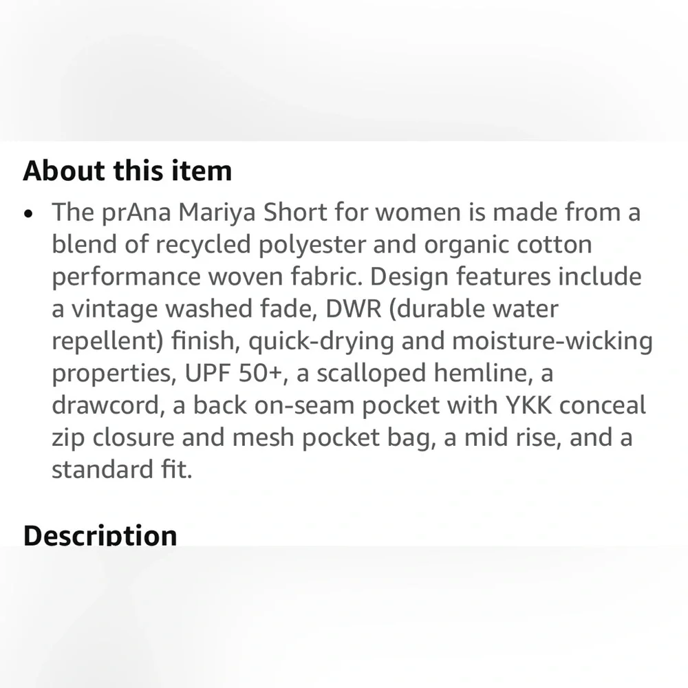 Prana mariya shorts